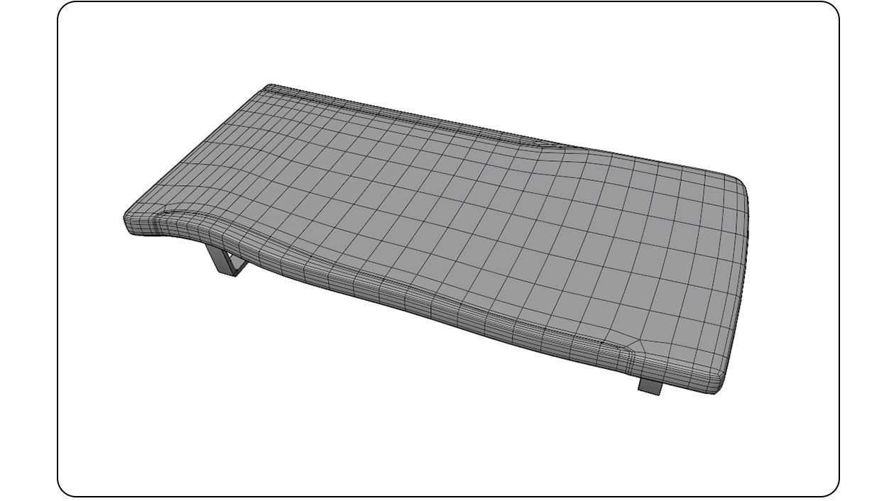 Wooden Table with chrome legs Low-poly 3D model_12