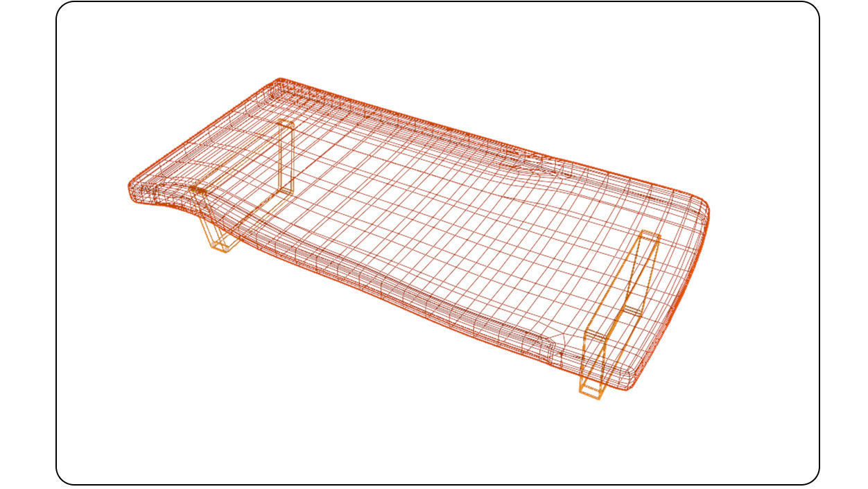 Wooden Table with chrome legs Low-poly 3D model_14