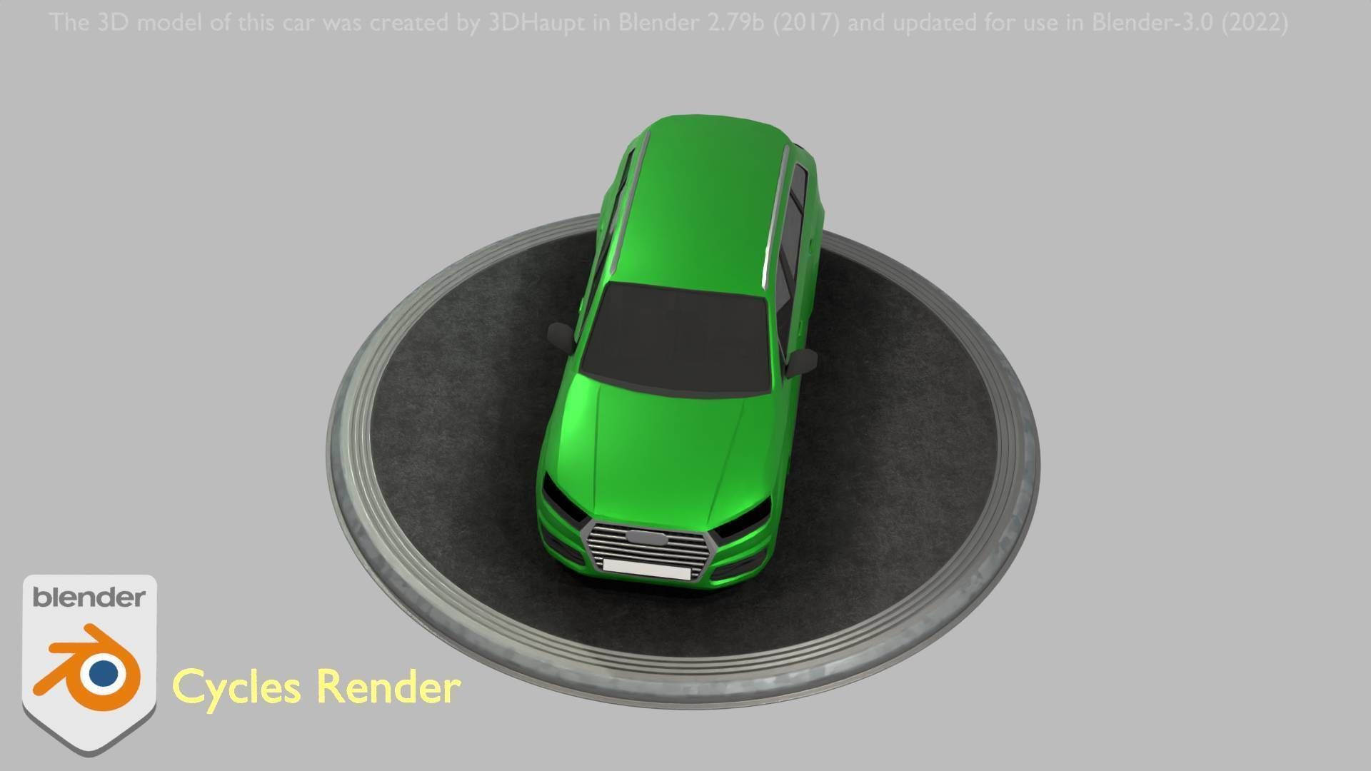 City Car 46 SUV Type-B Green Low-poly 3D model_46