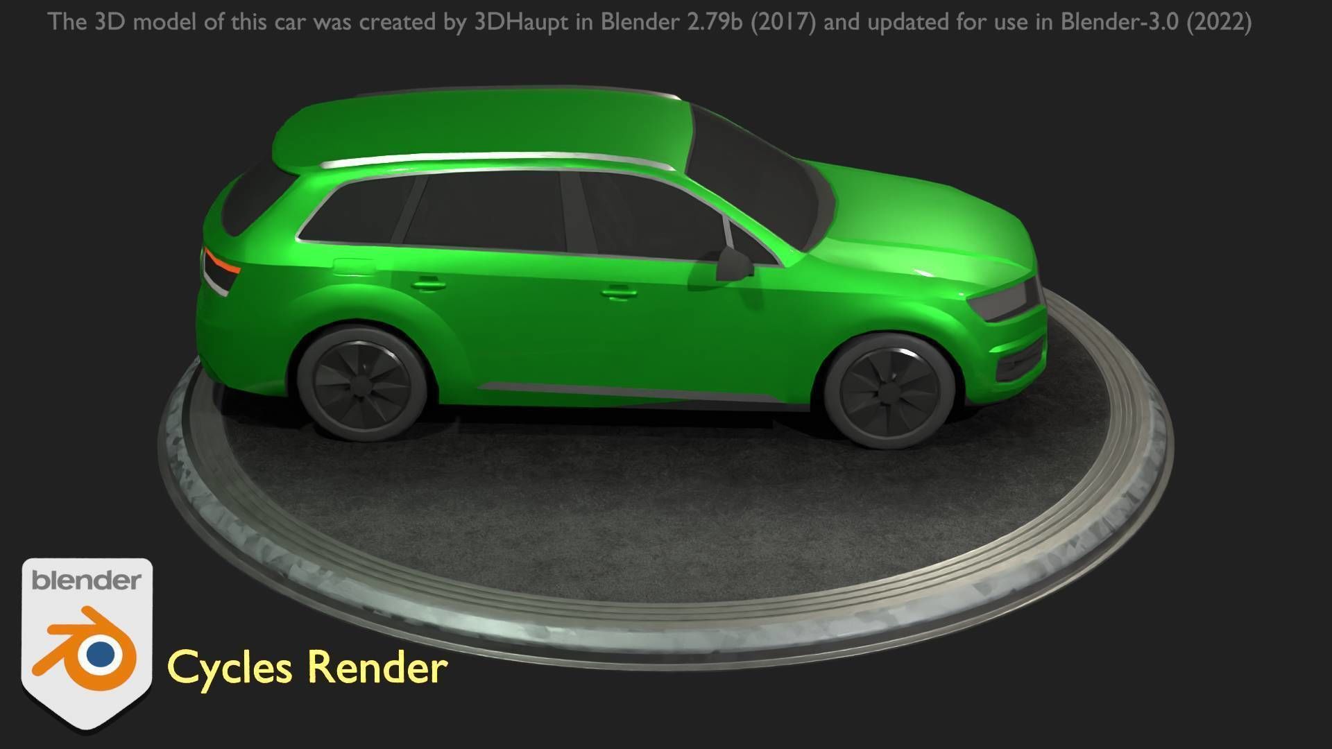City Car 46 SUV Type-B Green Low-poly 3D model_58