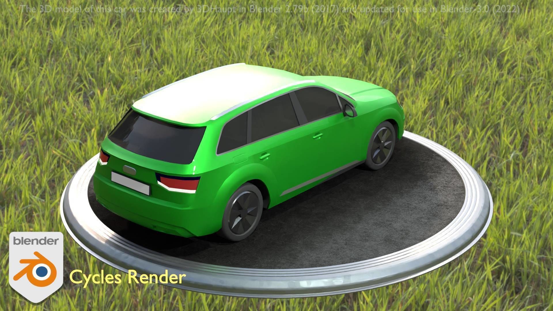 City Car 46 SUV Type-B Green Low-poly 3D model_72