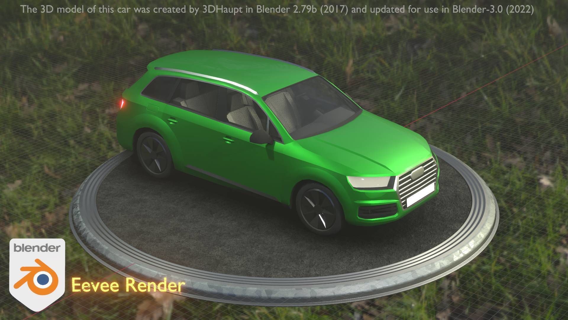 City Car 46 SUV Type-B Green Low-poly 3D model_31