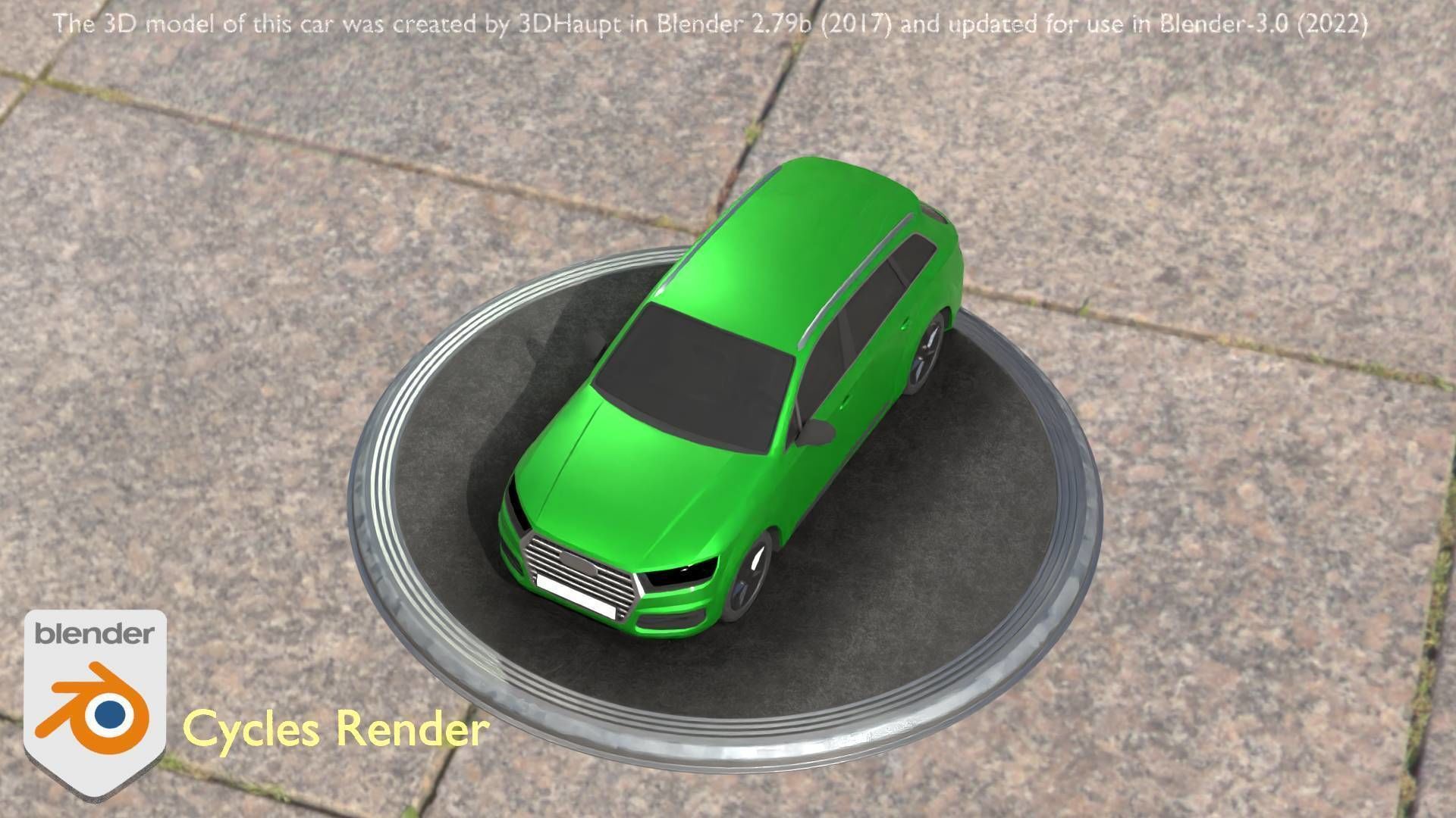 City Car 46 SUV Type-B Green Low-poly 3D model_90