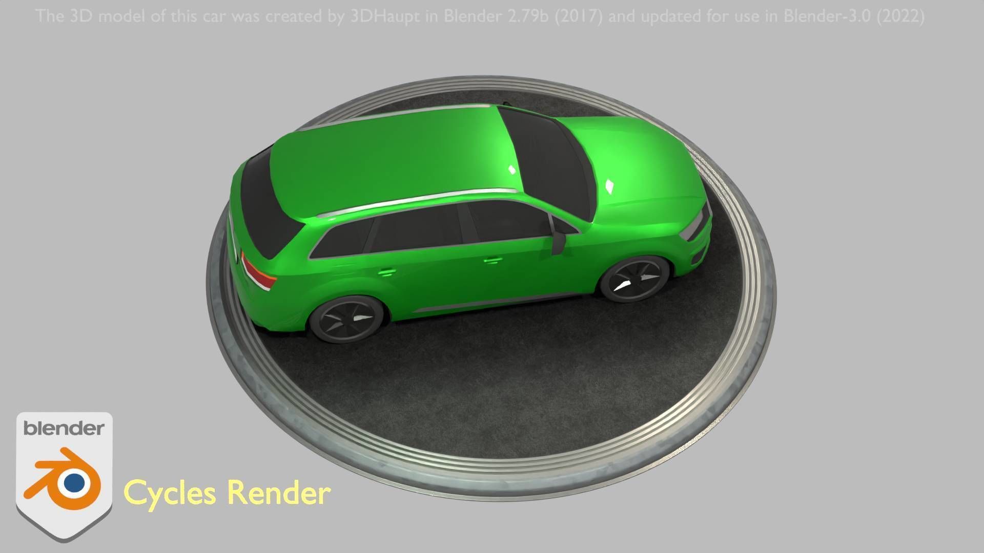 City Car 46 SUV Type-B Green Low-poly 3D model_85