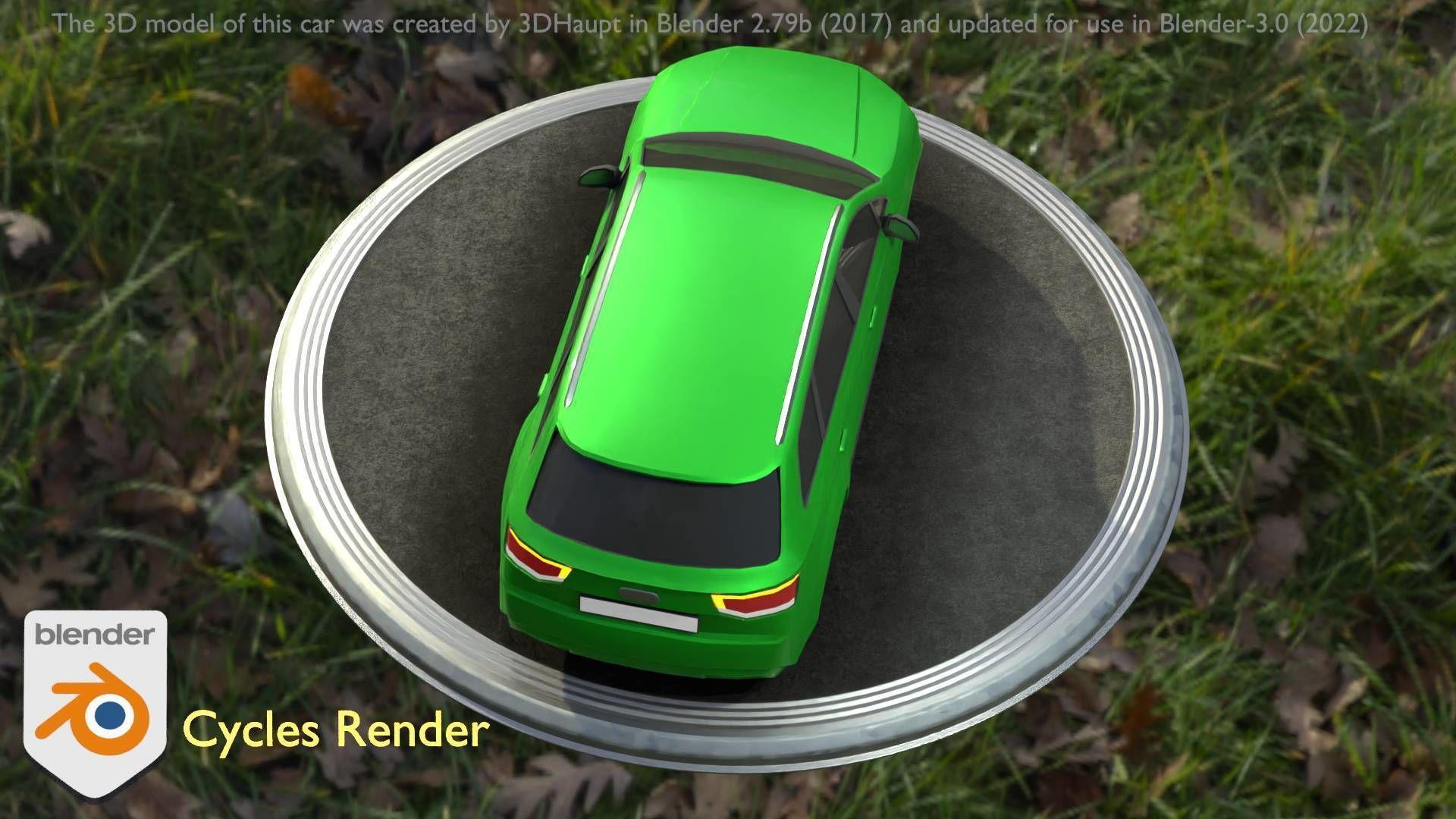 City Car 46 SUV Type-B Green Low-poly 3D model_40