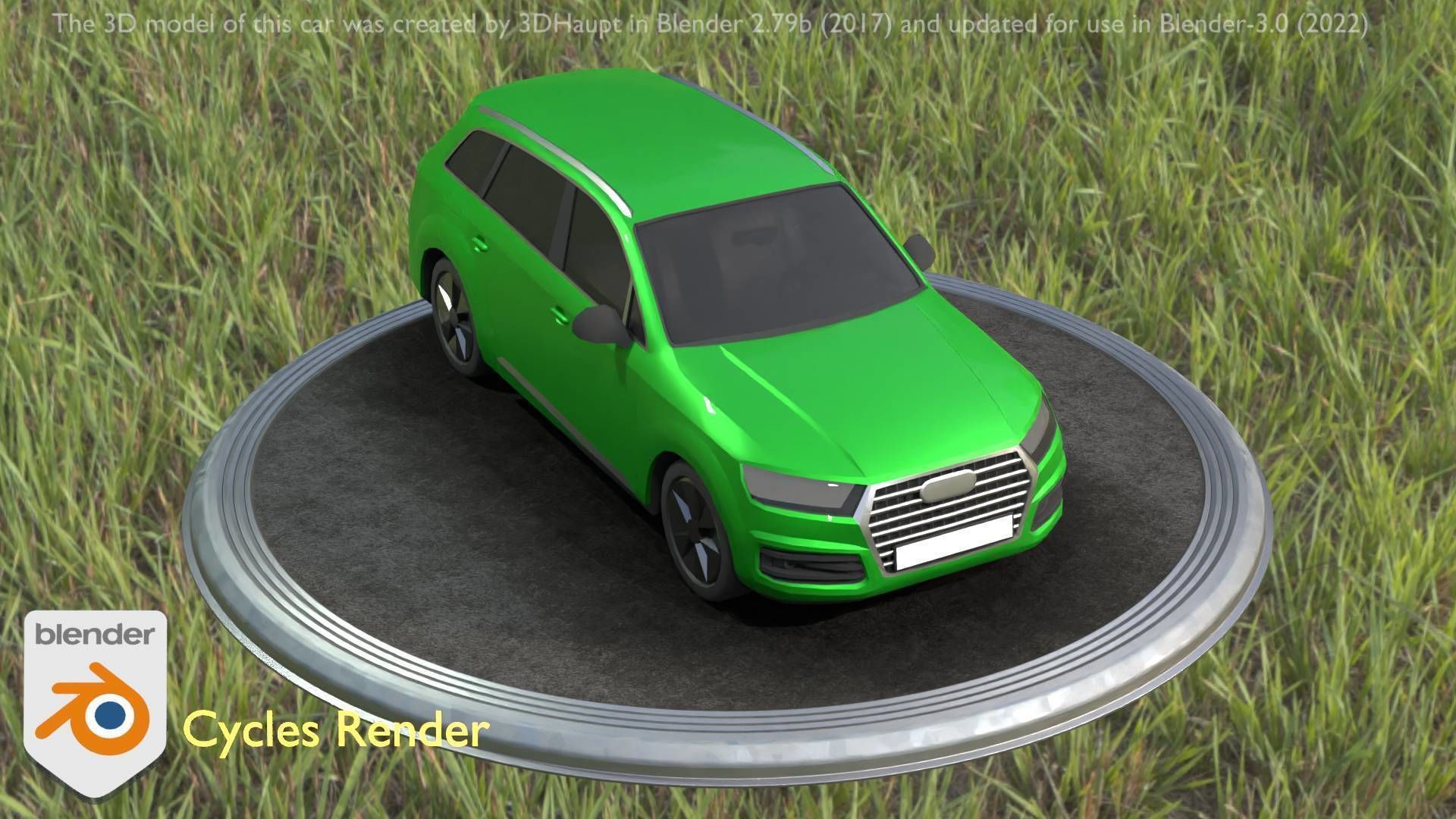 City Car 46 SUV Type-B Green Low-poly 3D model_32