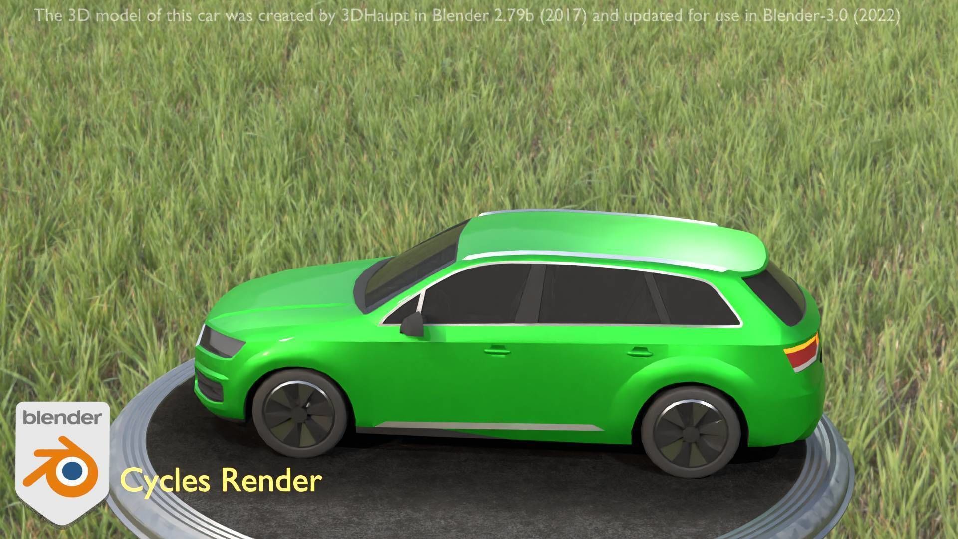 City Car 46 SUV Type-B Green Low-poly 3D model_50