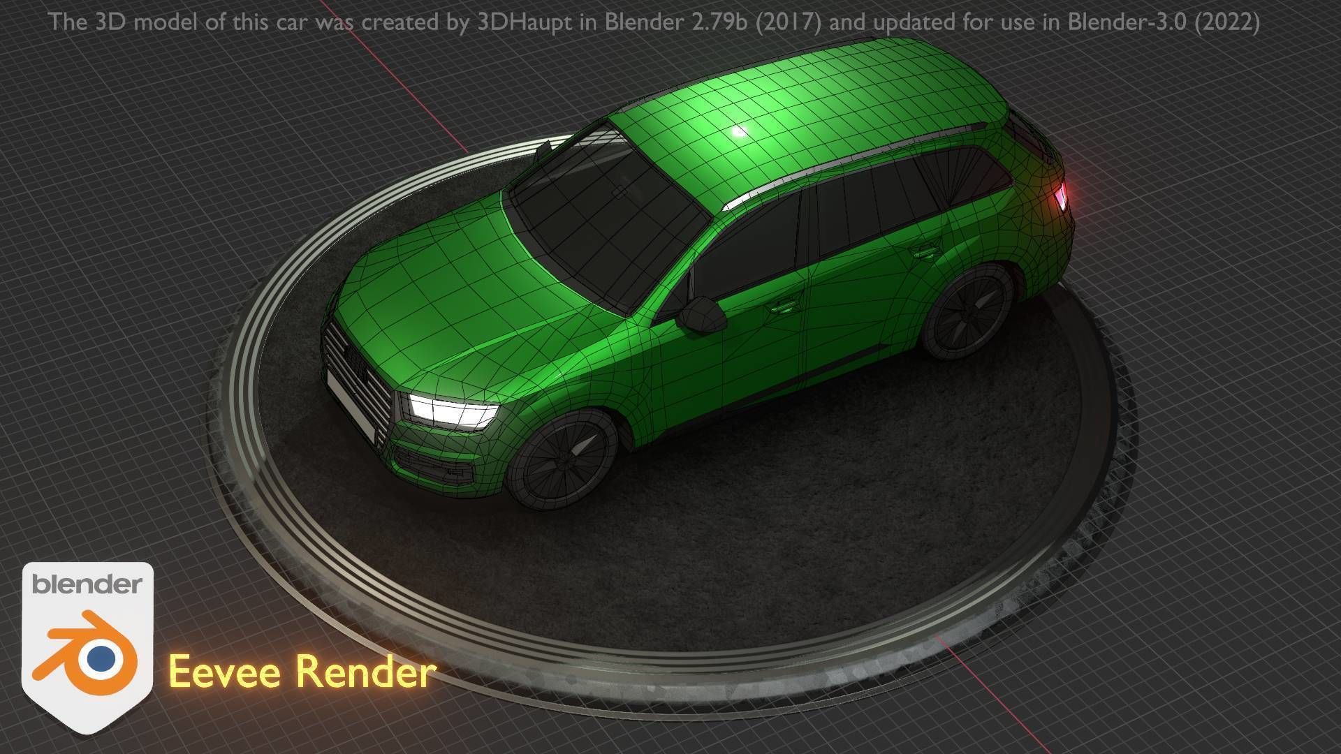 City Car 46 SUV Type-B Green Low-poly 3D model_78