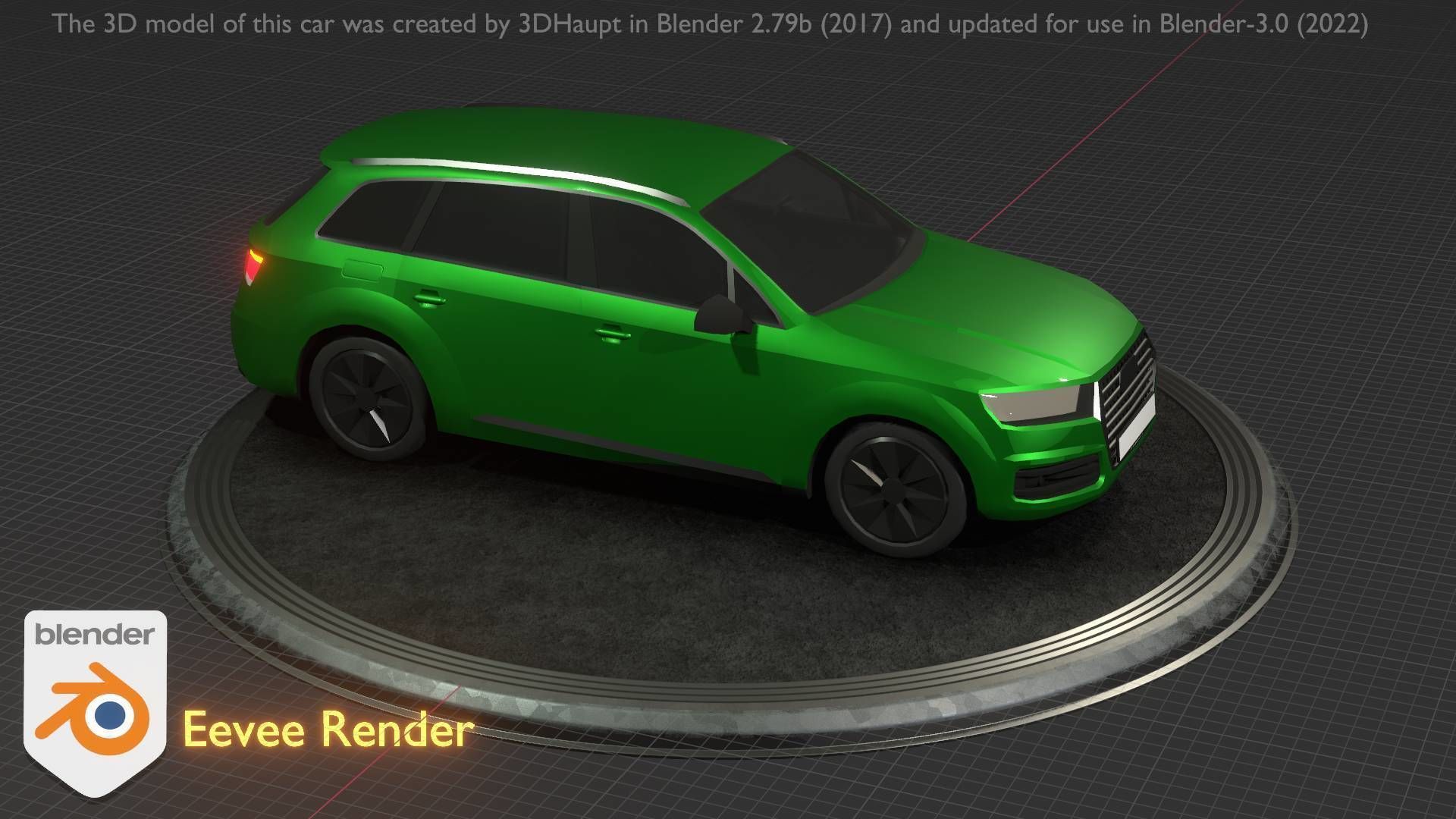 City Car 46 SUV Type-B Green Low-poly 3D model_59