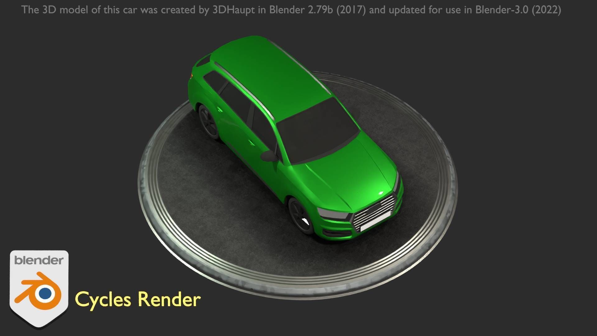 City Car 46 SUV Type-B Green Low-poly 3D model_44