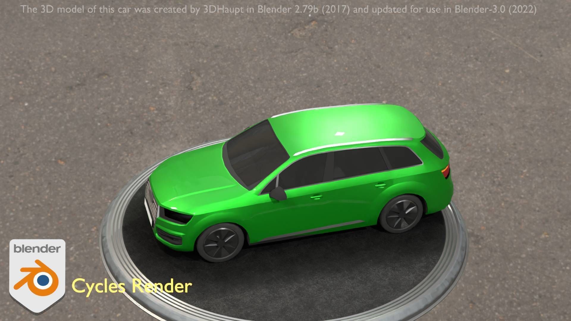 City Car 46 SUV Type-B Green Low-poly 3D model_92