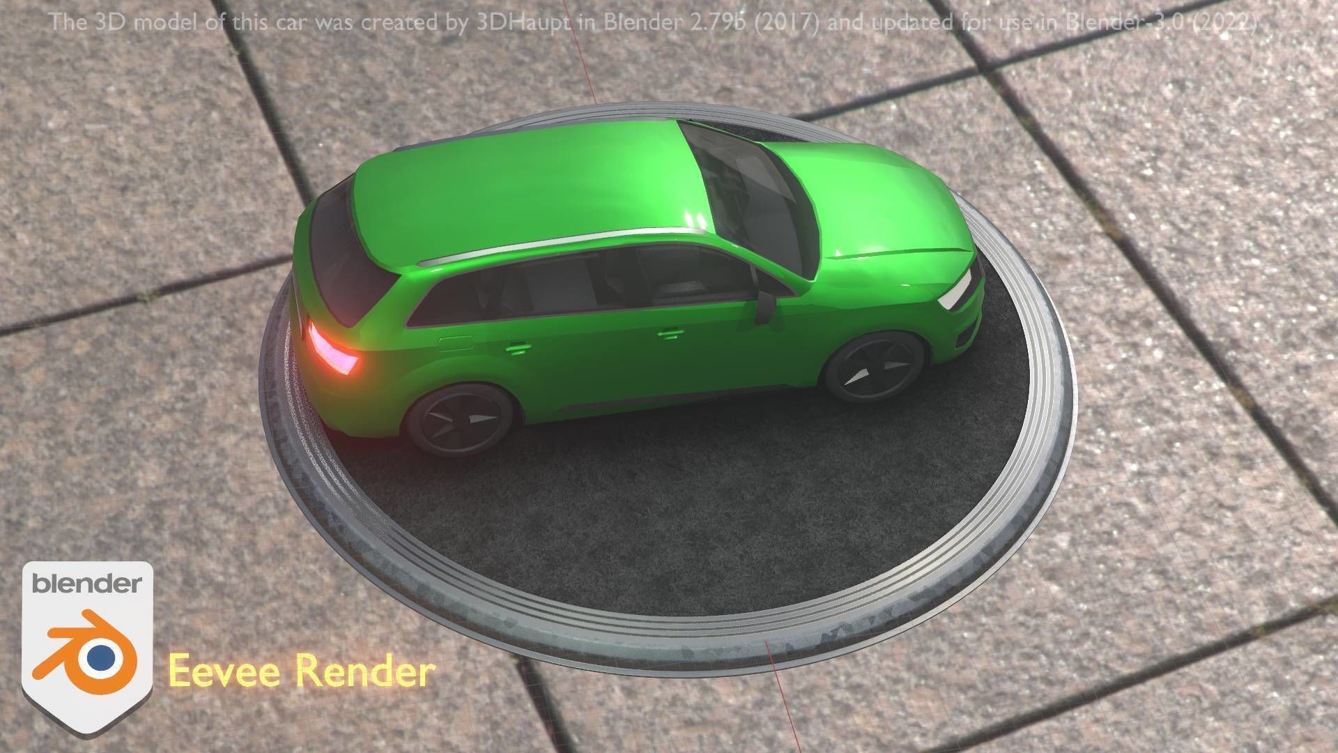 City Car 46 SUV Type-B Green Low-poly 3D model_5