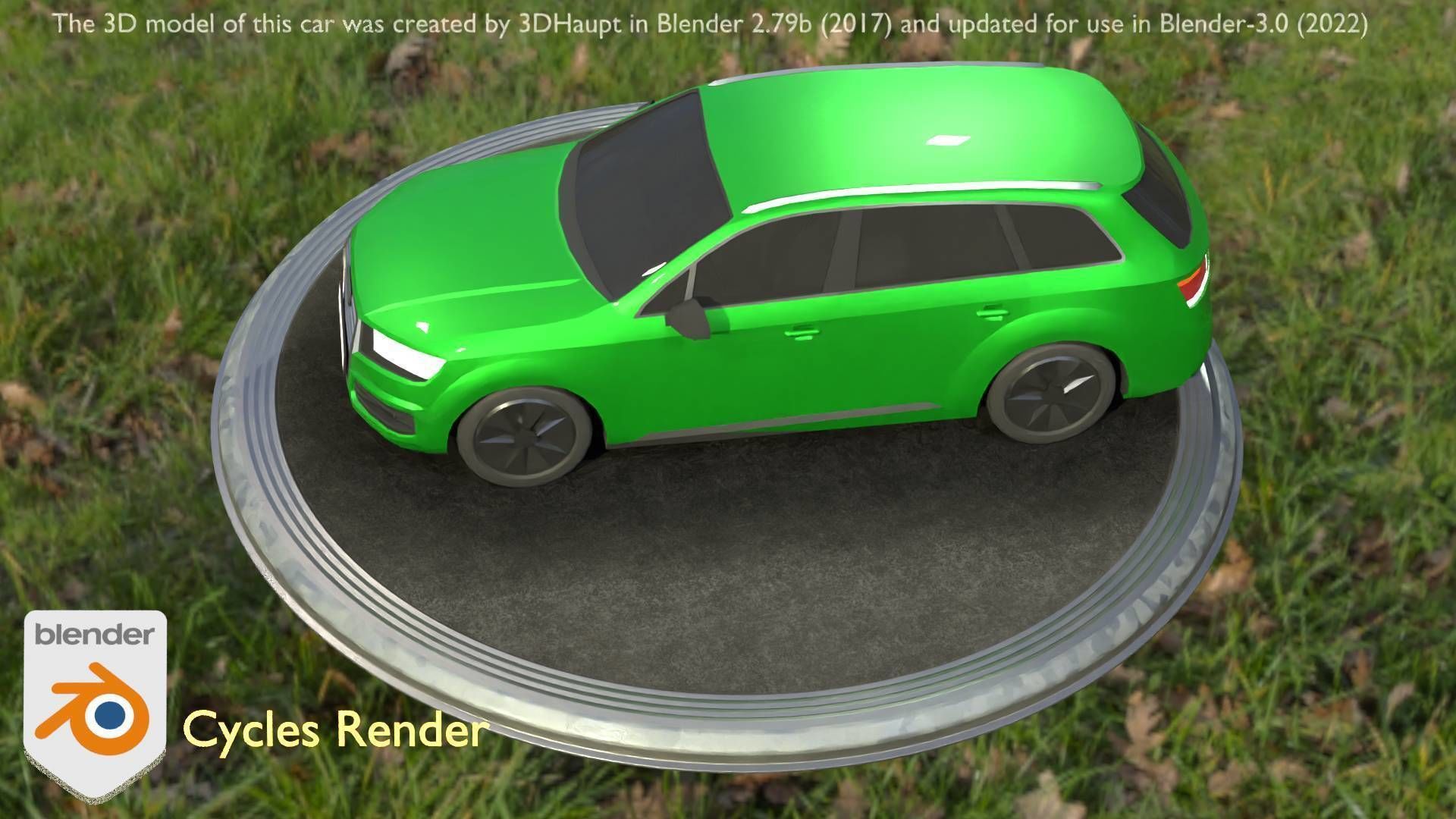 City Car 46 SUV Type-B Green Low-poly 3D model_79