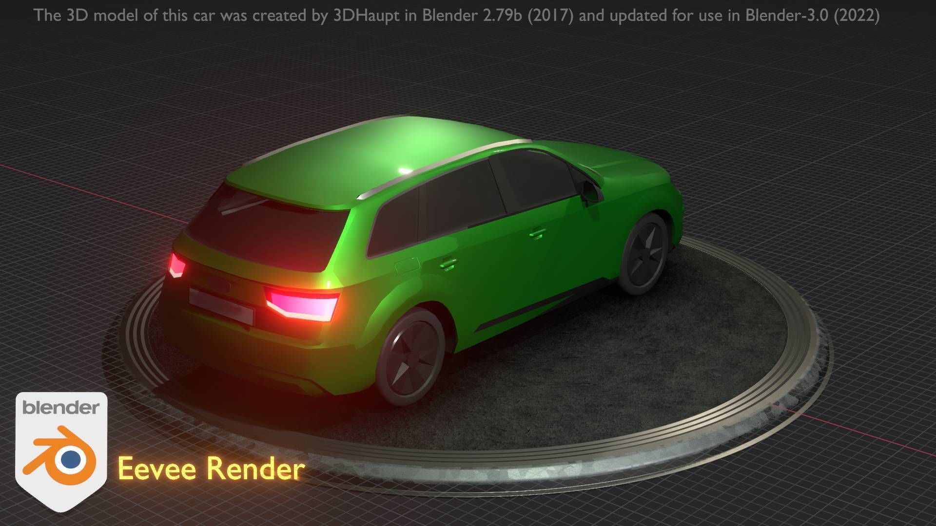 City Car 46 SUV Type-B Green Low-poly 3D model_15