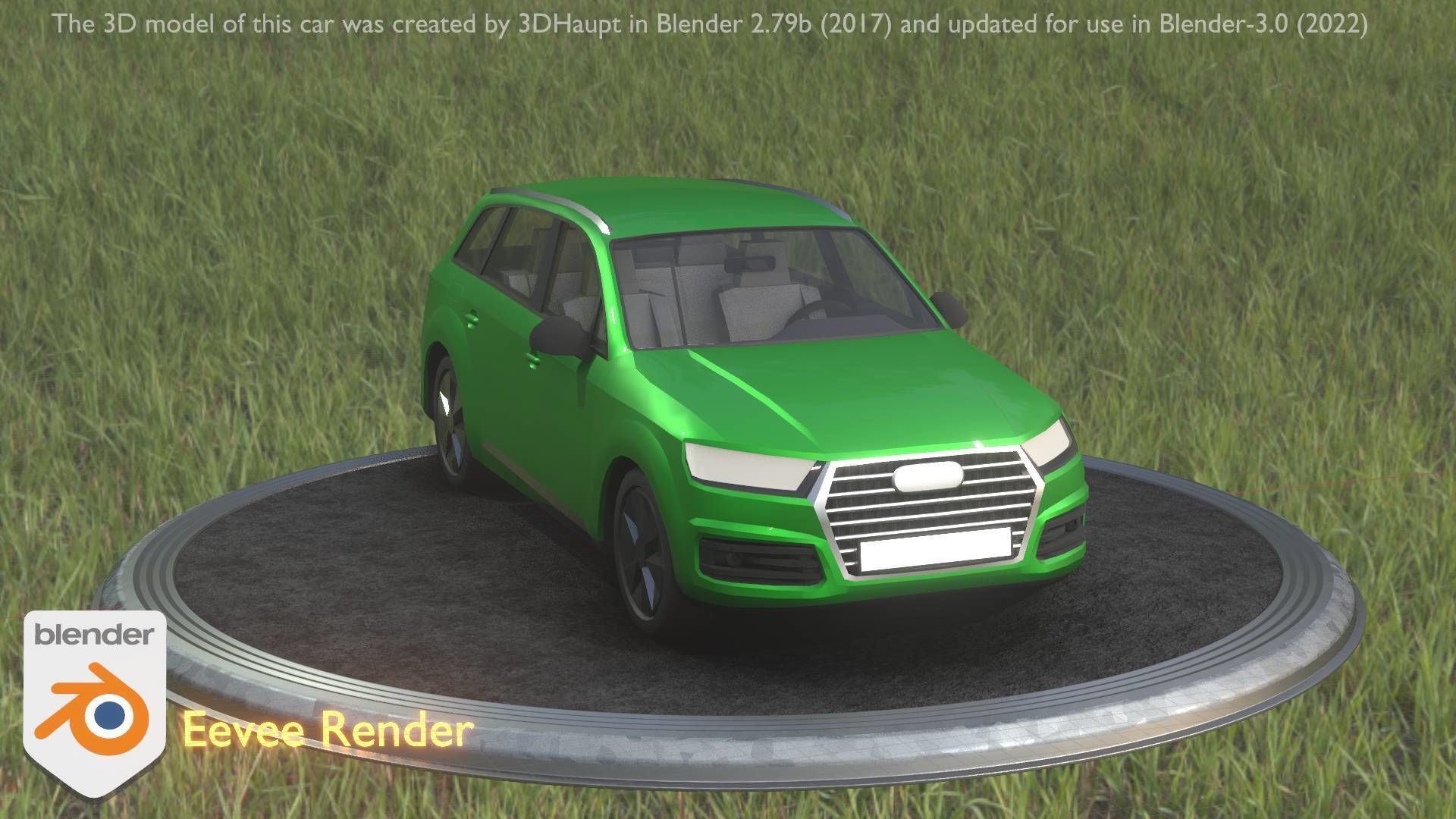 City Car 46 SUV Type-B Green Low-poly 3D model_61