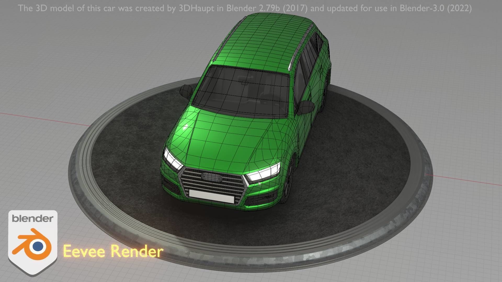 City Car 46 SUV Type-B Green Low-poly 3D model_77