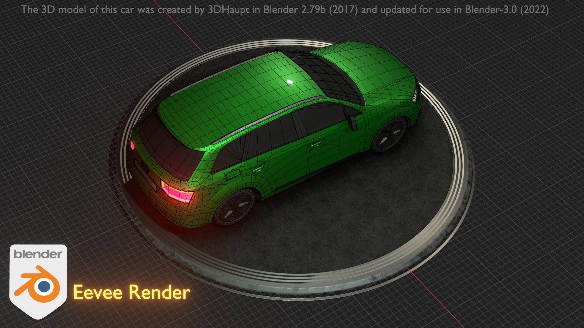 City Car 46 SUV Type-B Green Low-poly 3D model_84