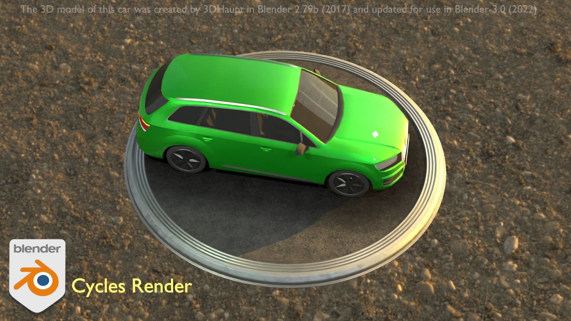 City Car 46 SUV Type-B Green Low-poly 3D model_42