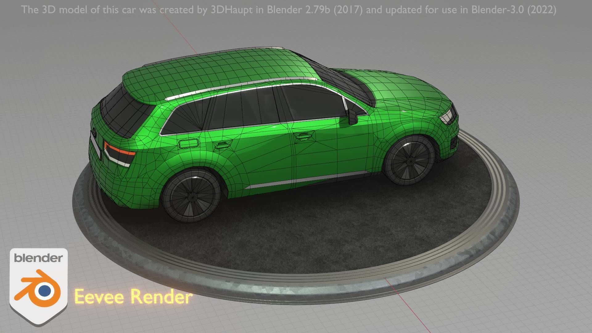 City Car 46 SUV Type-B Green Low-poly 3D model_57