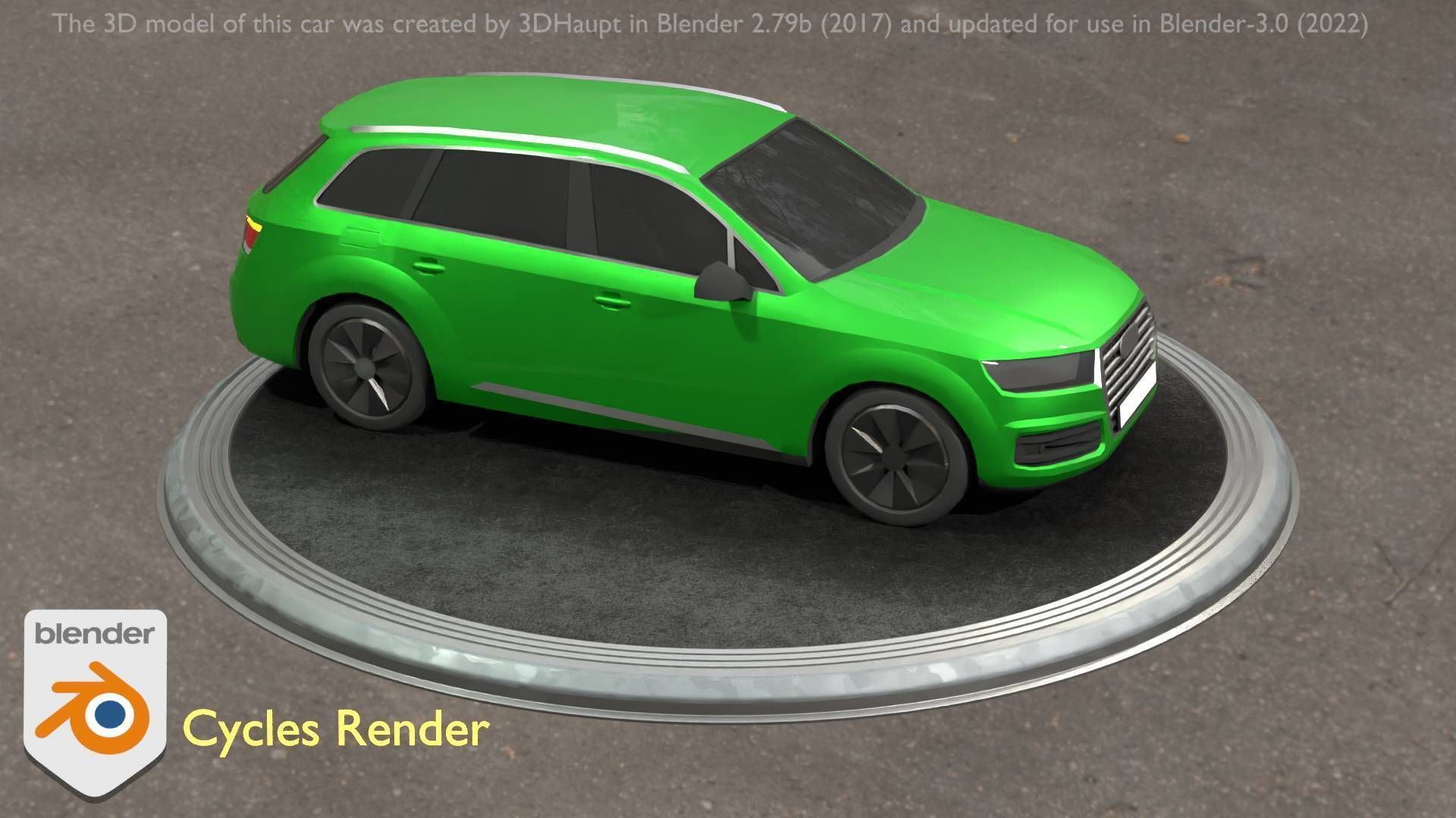 City Car 46 SUV Type-B Green Low-poly 3D model_18