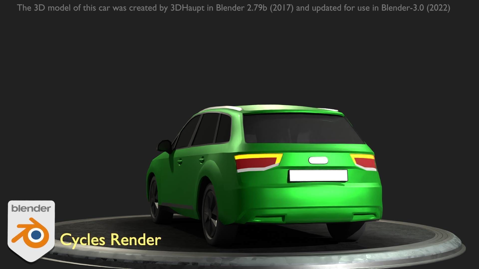 City Car 46 SUV Type-B Green Low-poly 3D model_96