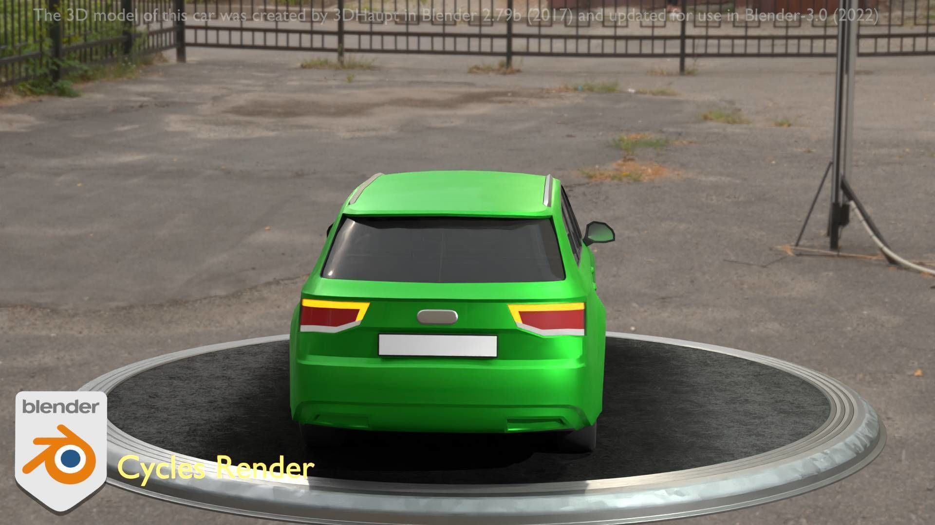 City Car 46 SUV Type-B Green Low-poly 3D model_54