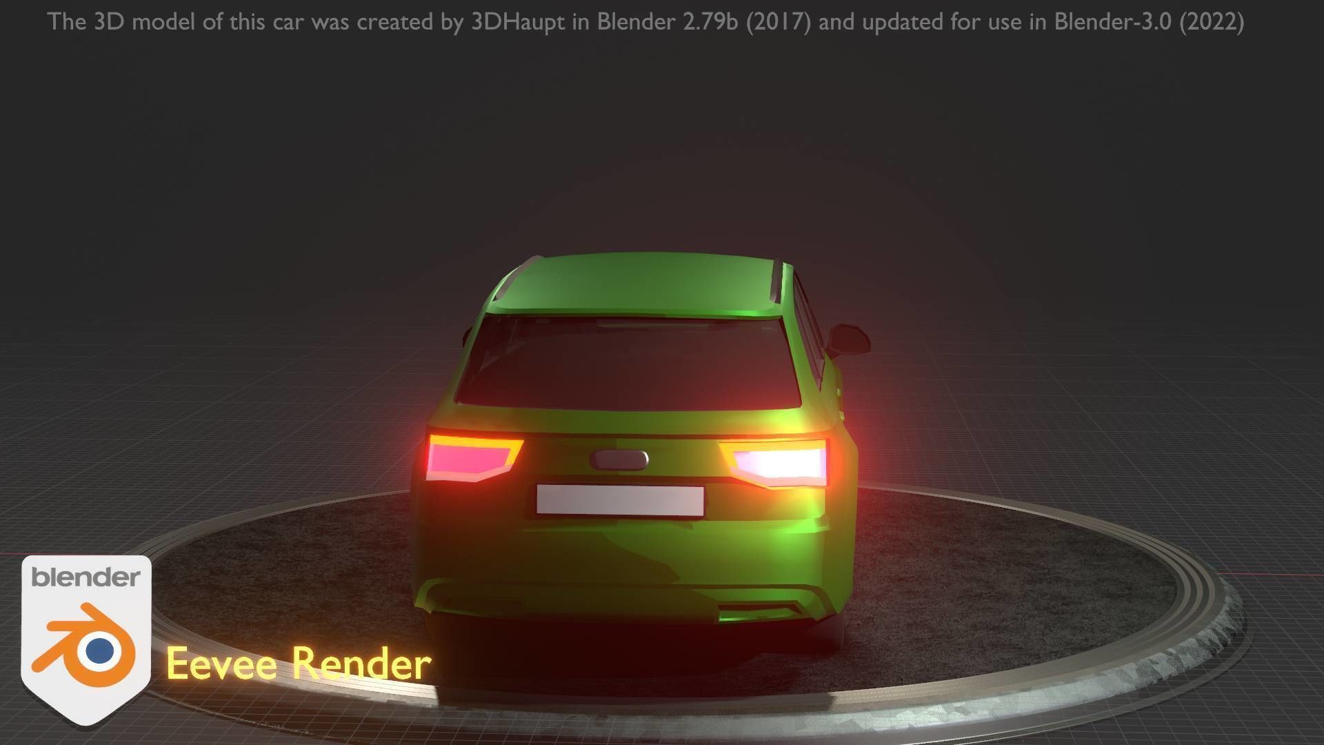 City Car 46 SUV Type-B Green Low-poly 3D model_97