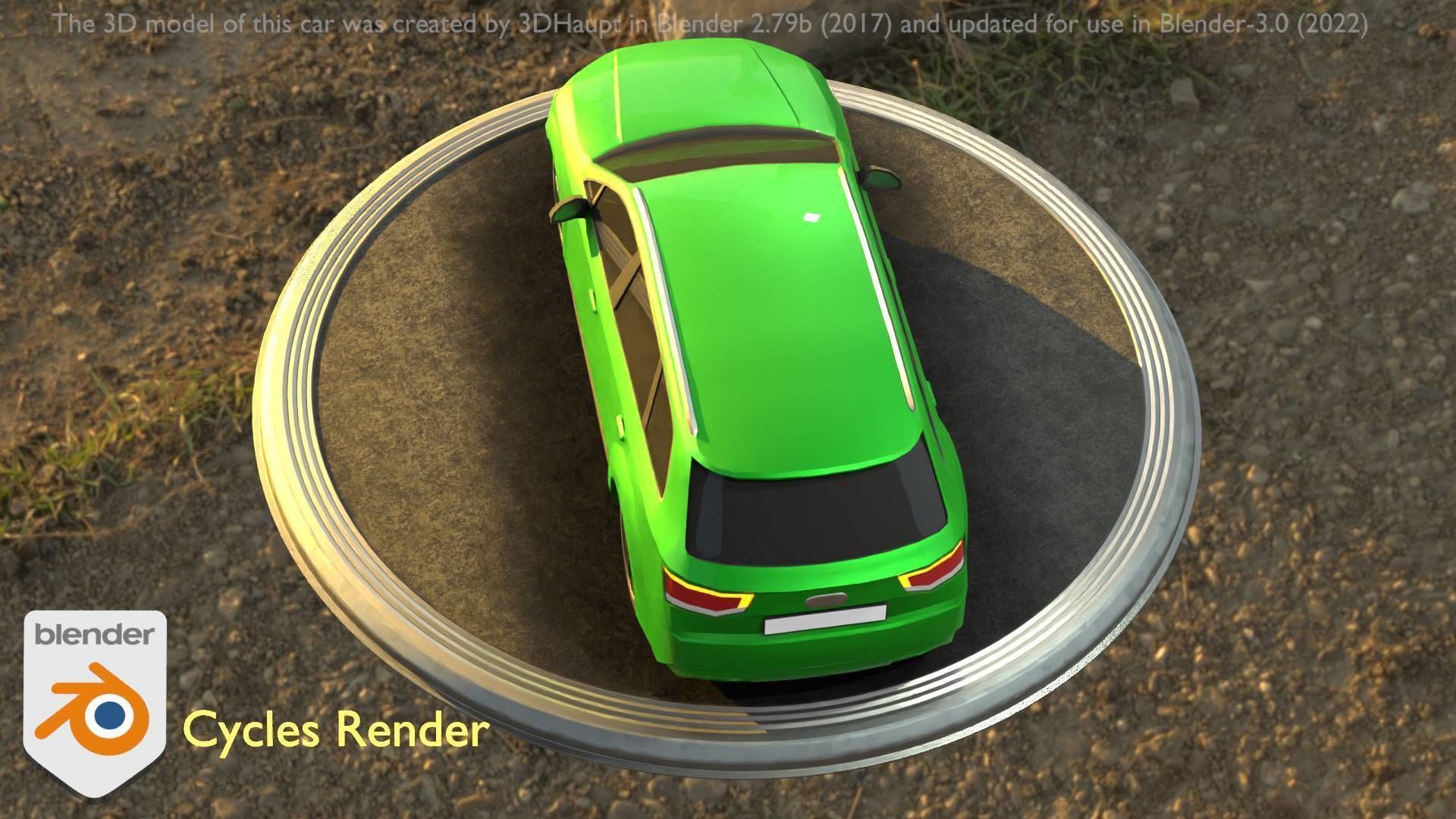 City Car 46 SUV Type-B Green Low-poly 3D model_10