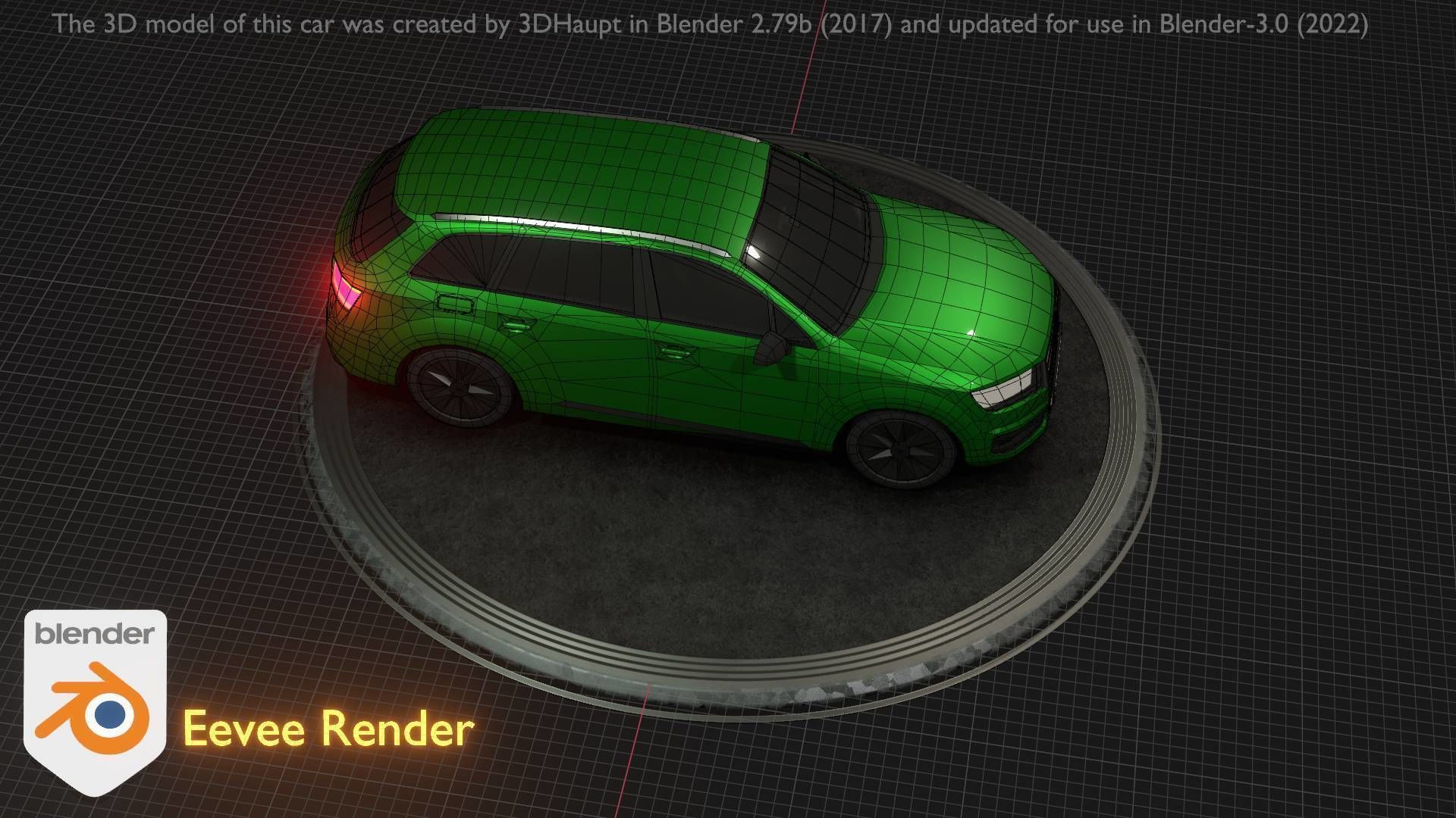 City Car 46 SUV Type-B Green Low-poly 3D model_86