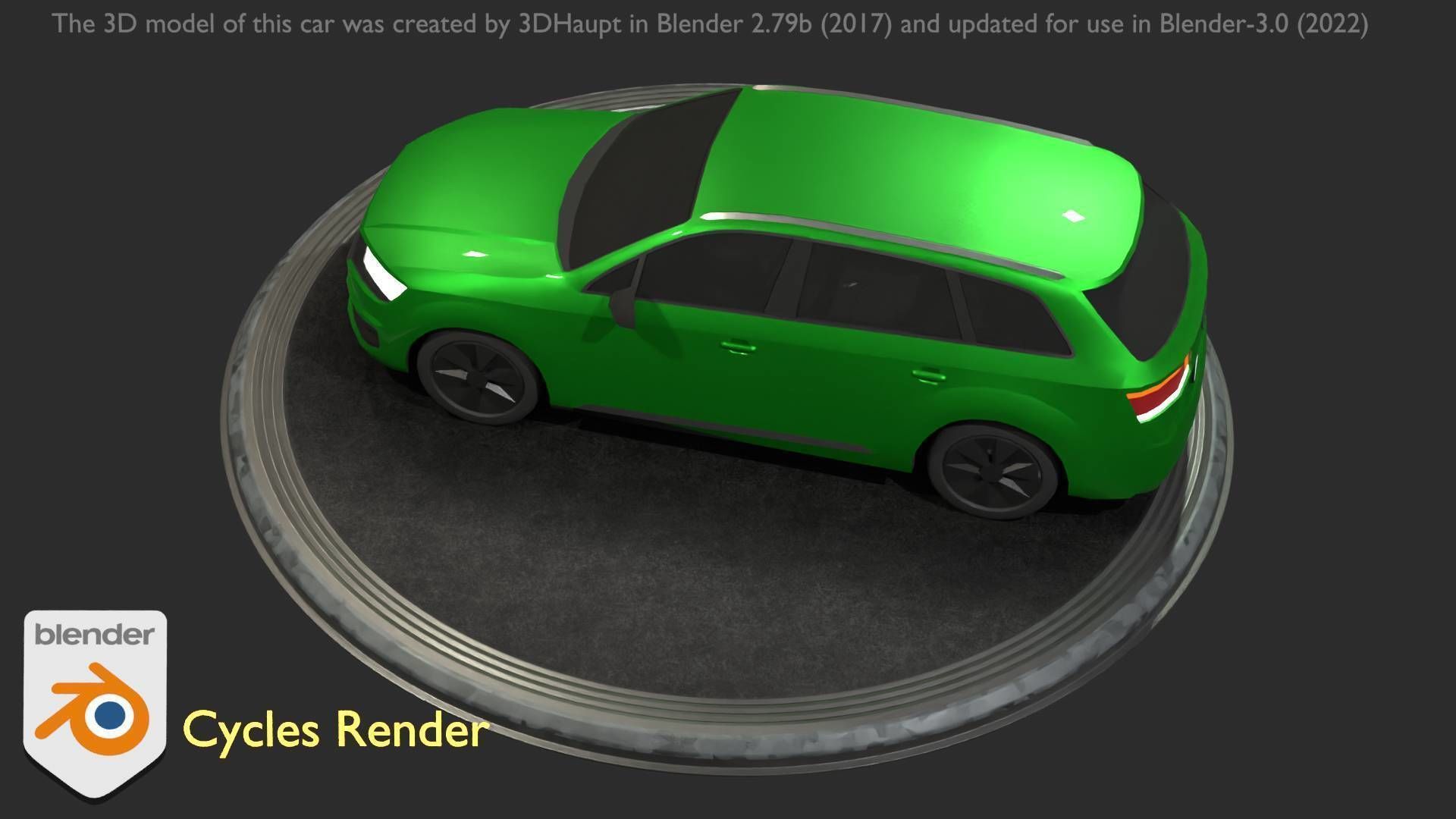 City Car 46 SUV Type-B Green Low-poly 3D model_37