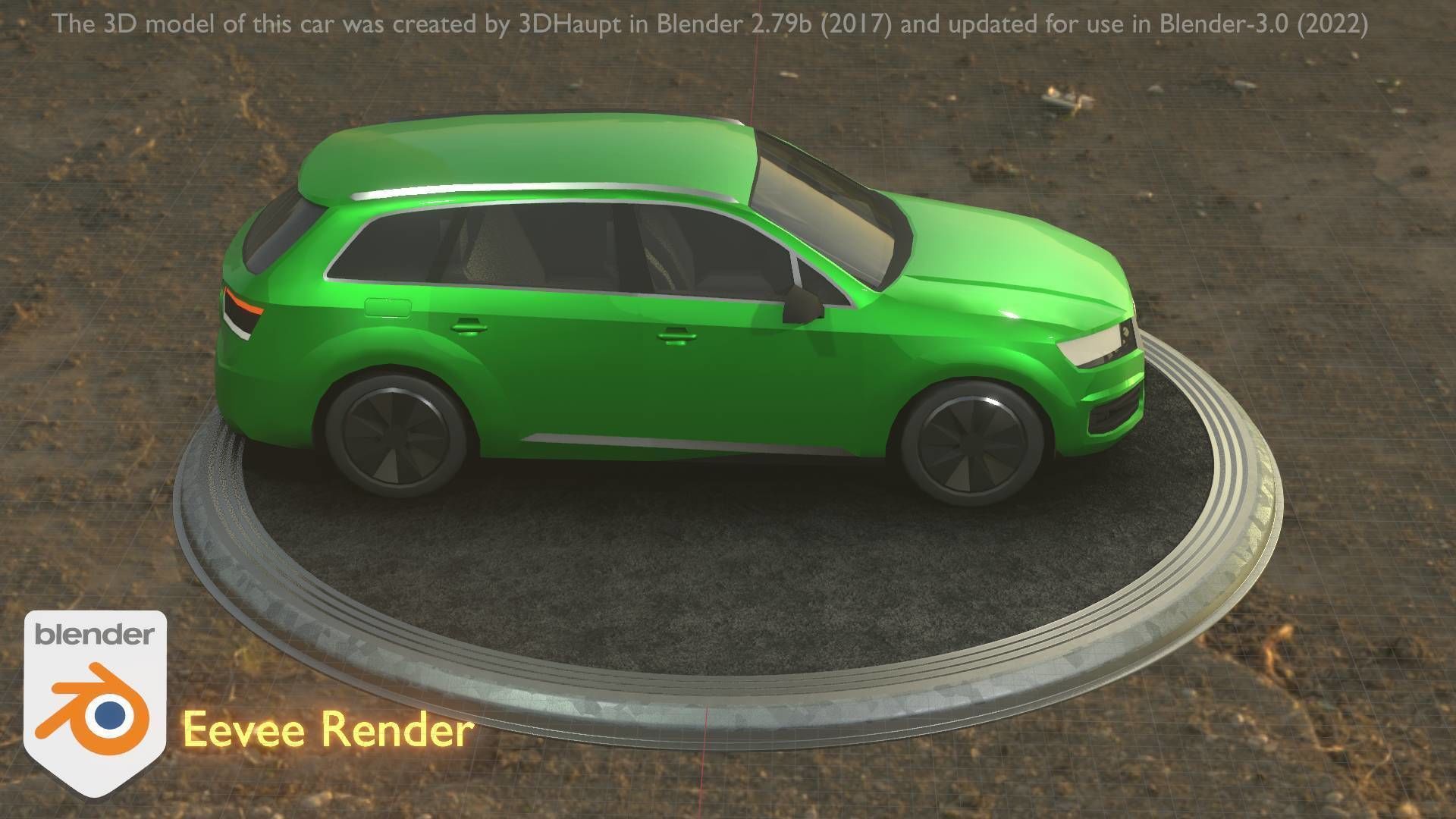 City Car 46 SUV Type-B Green Low-poly 3D model_17