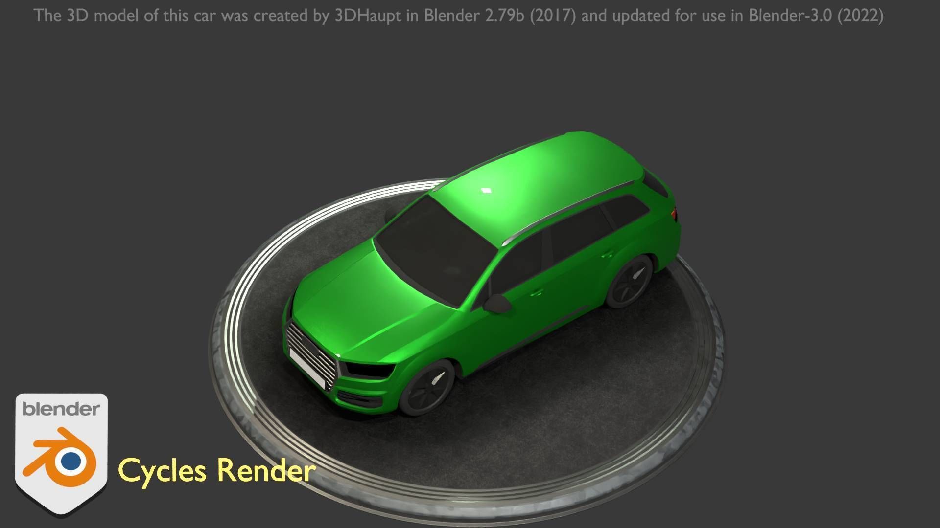 City Car 46 SUV Type-B Green Low-poly 3D model_48