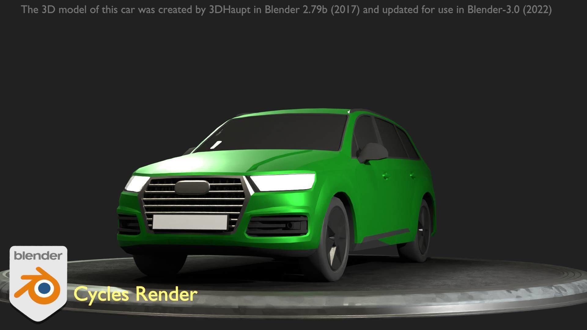 City Car 46 SUV Type-B Green Low-poly 3D model_22