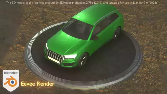 City Car 46 SUV Type-B Green Low-poly 3D model