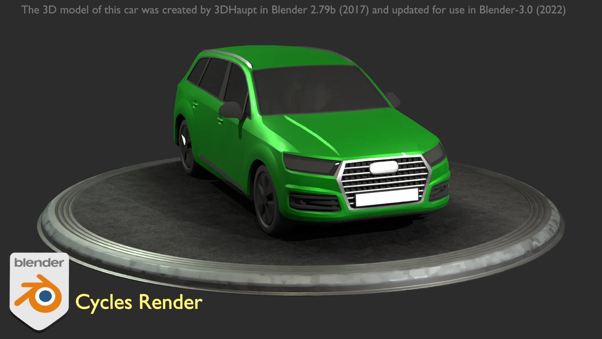 City Car 46 SUV Type-B Green Low-poly 3D model_20