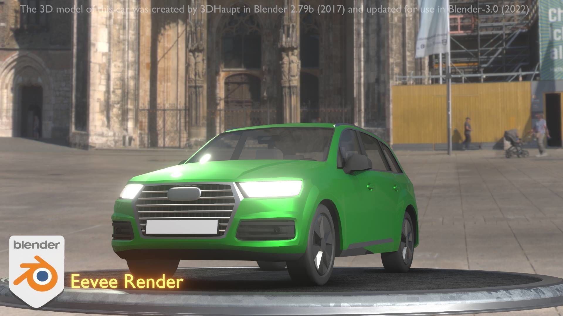 City Car 46 SUV Type-B Green Low-poly 3D model_63