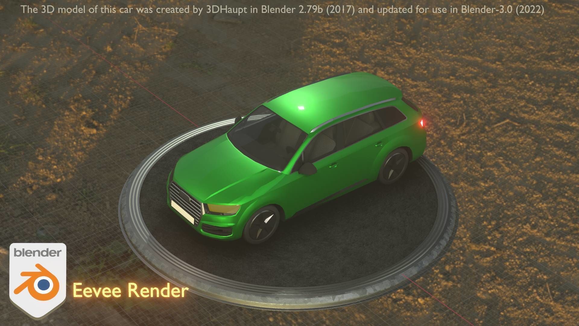 City Car 46 SUV Type-B Green Low-poly 3D model_91