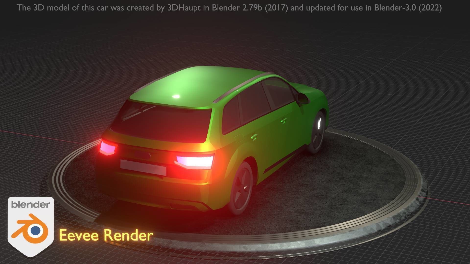City Car 46 SUV Type-B Green Low-poly 3D model_55