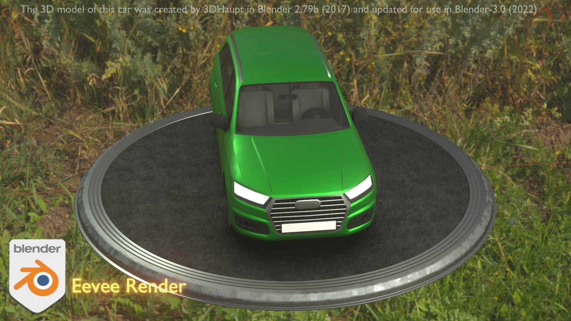 City Car 46 SUV Type-B Green Low-poly 3D model_33