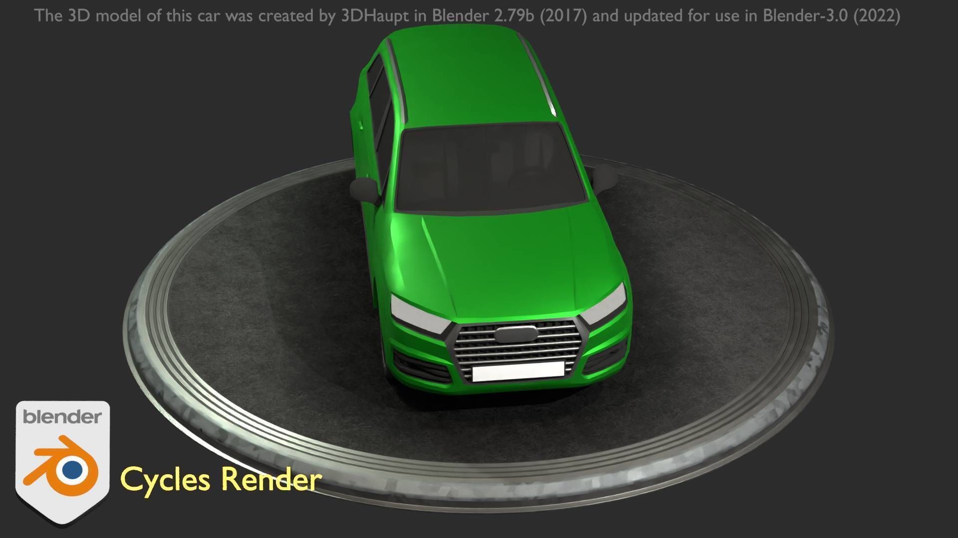 City Car 46 SUV Type-B Green Low-poly 3D model_7