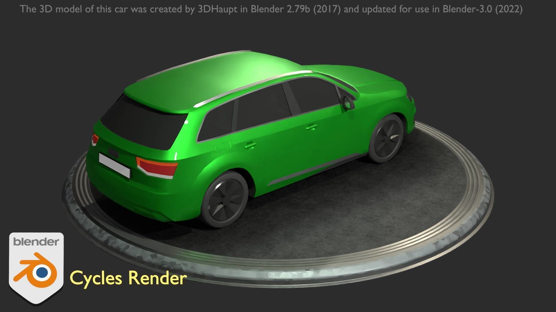 City Car 46 SUV Type-B Green Low-poly 3D model_56