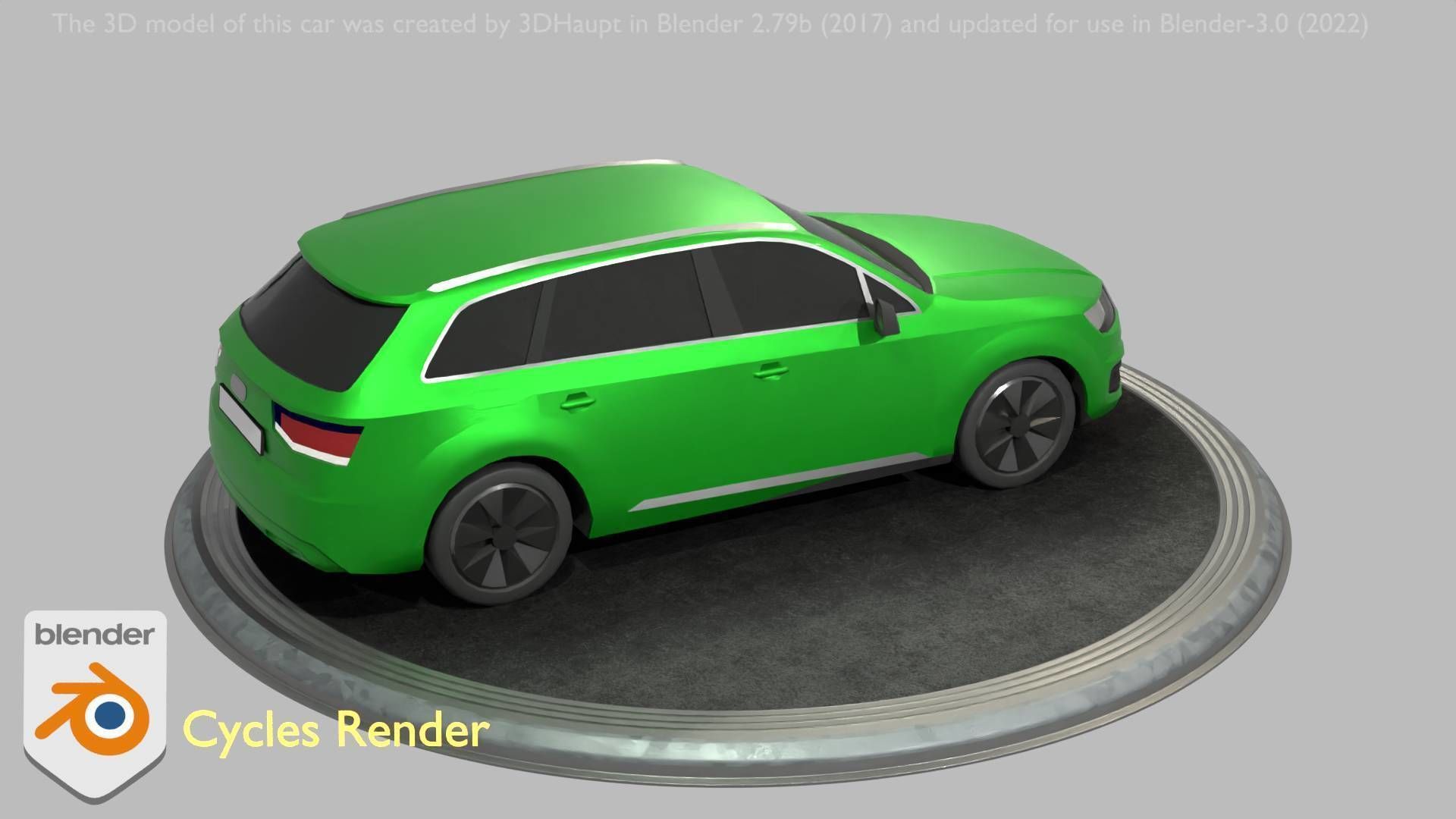 City Car 46 SUV Type-B Green Low-poly 3D model_28