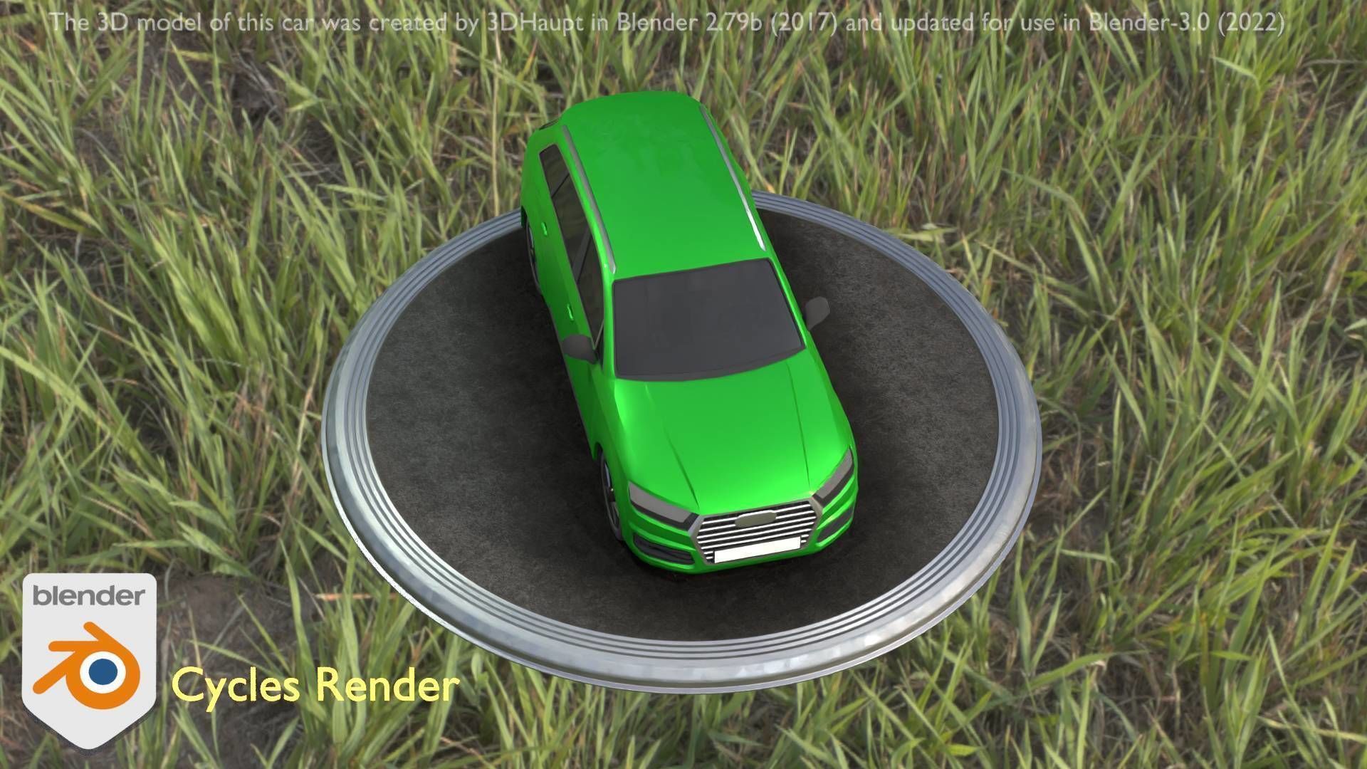 City Car 46 SUV Type-B Green Low-poly 3D model_88