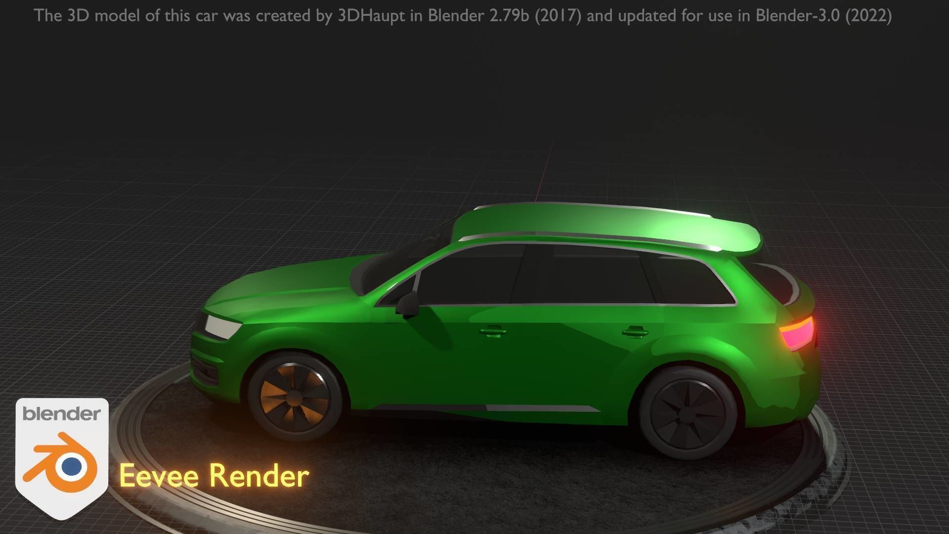 City Car 46 SUV Type-B Green Low-poly 3D model_93