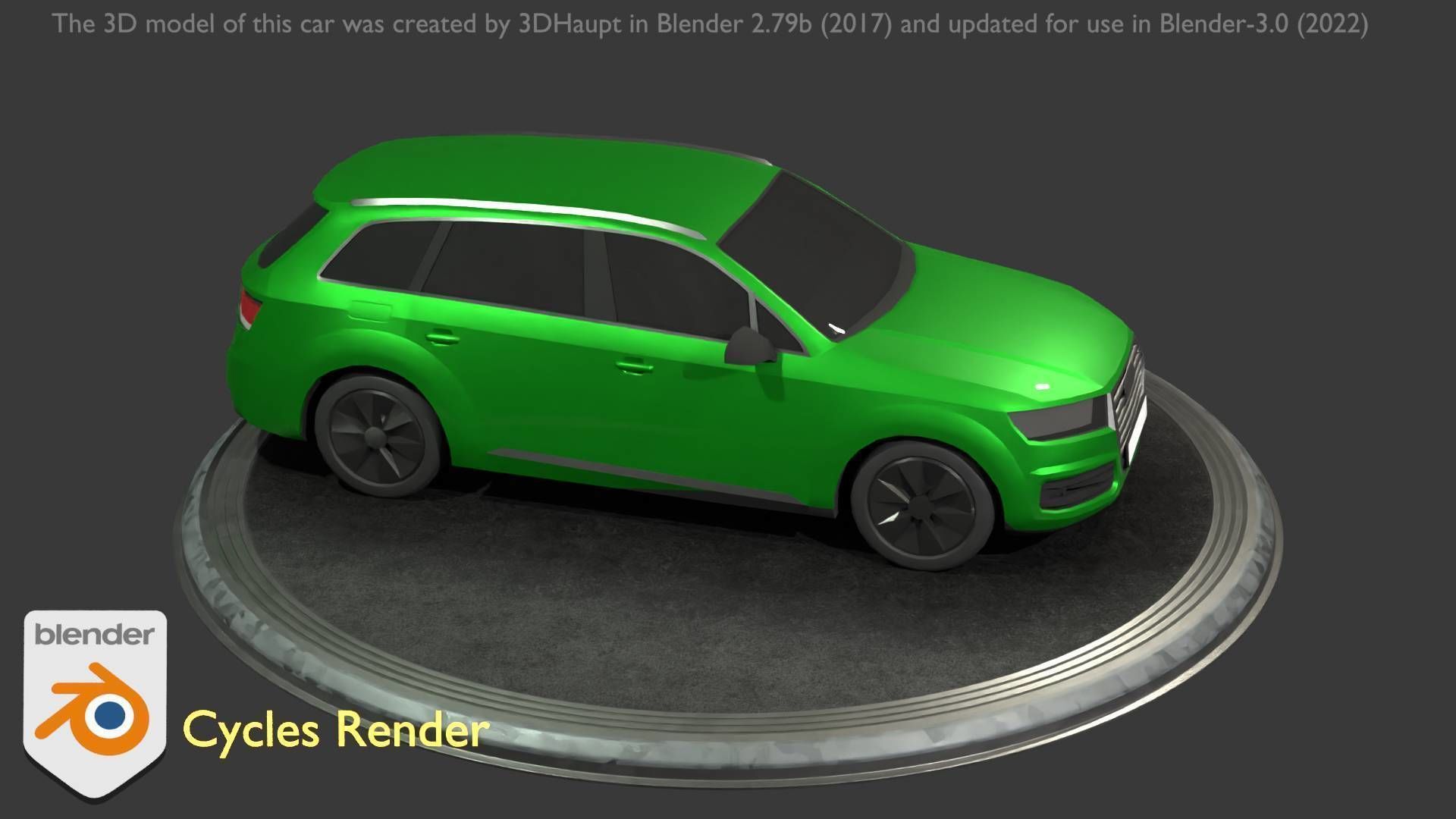 City Car 46 SUV Type-B Green Low-poly 3D model_30