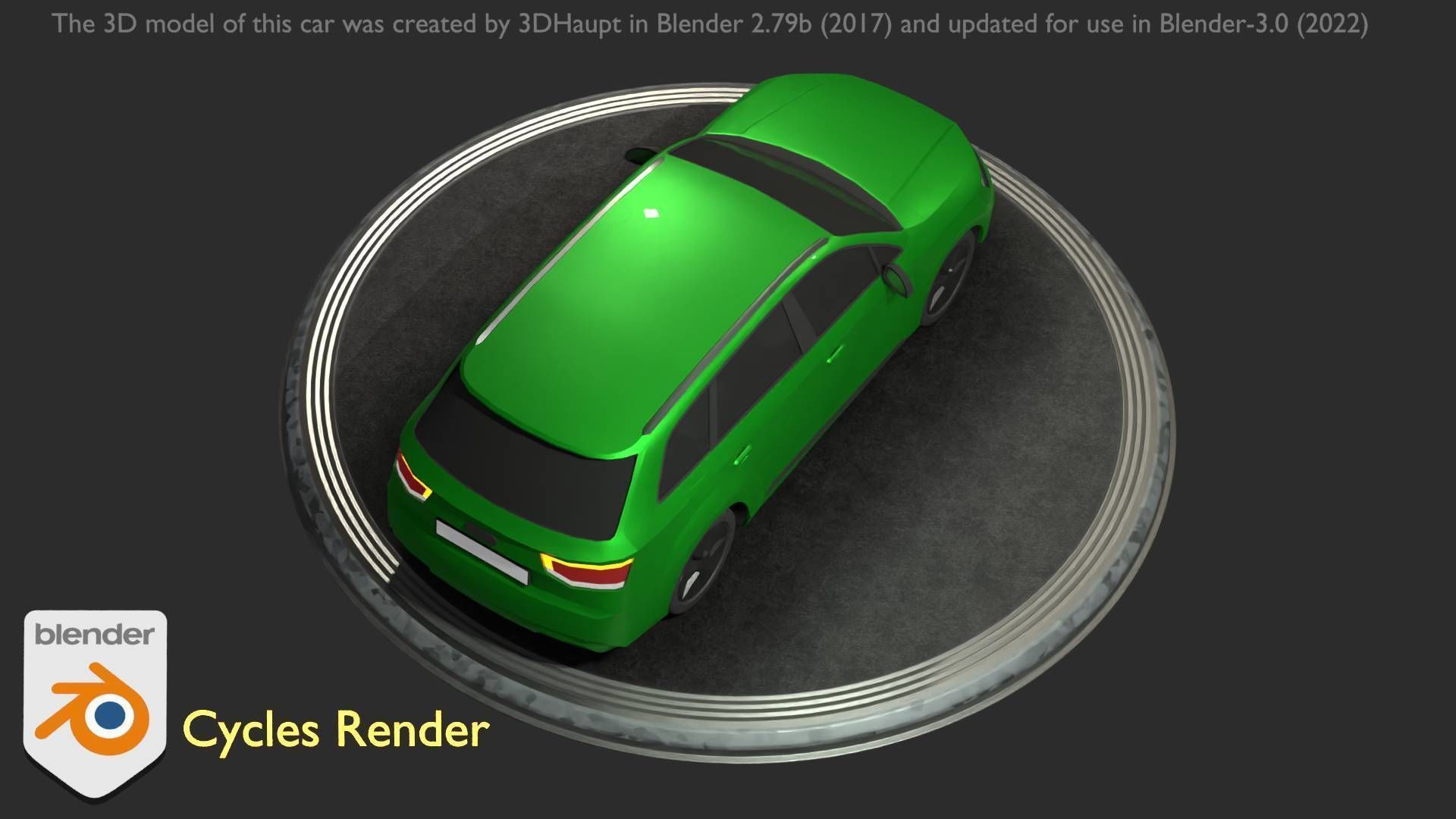 City Car 46 SUV Type-B Green Low-poly 3D model_83