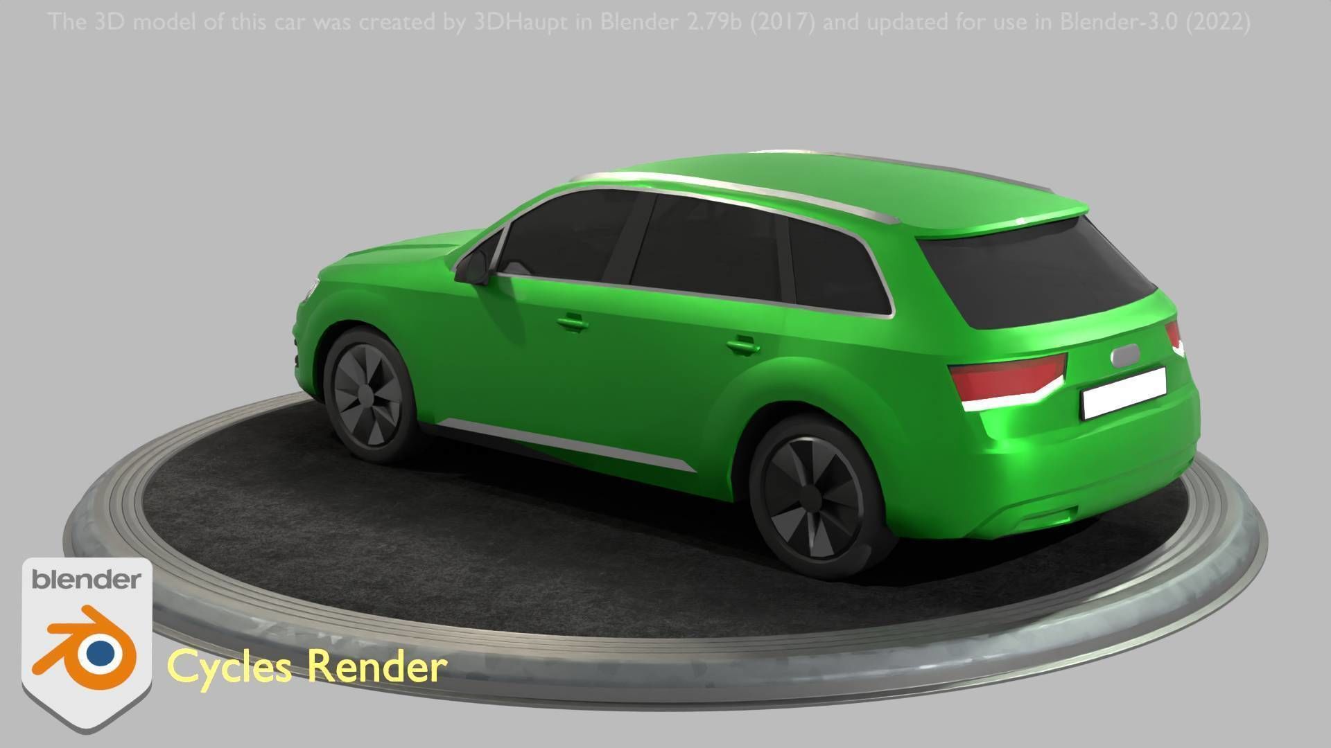 City Car 46 SUV Type-B Green Low-poly 3D model_68