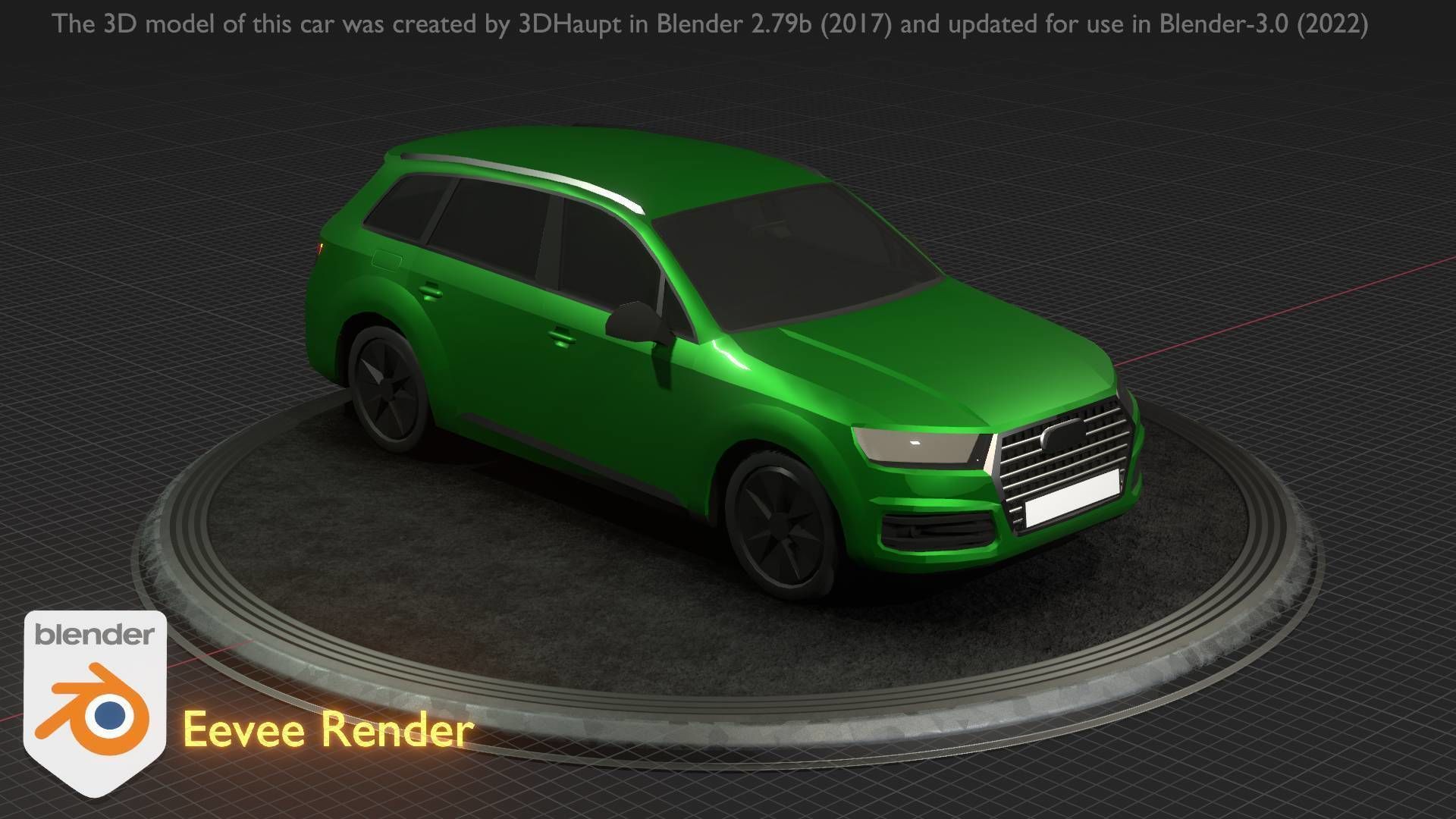 City Car 46 SUV Type-B Green Low-poly 3D model_19