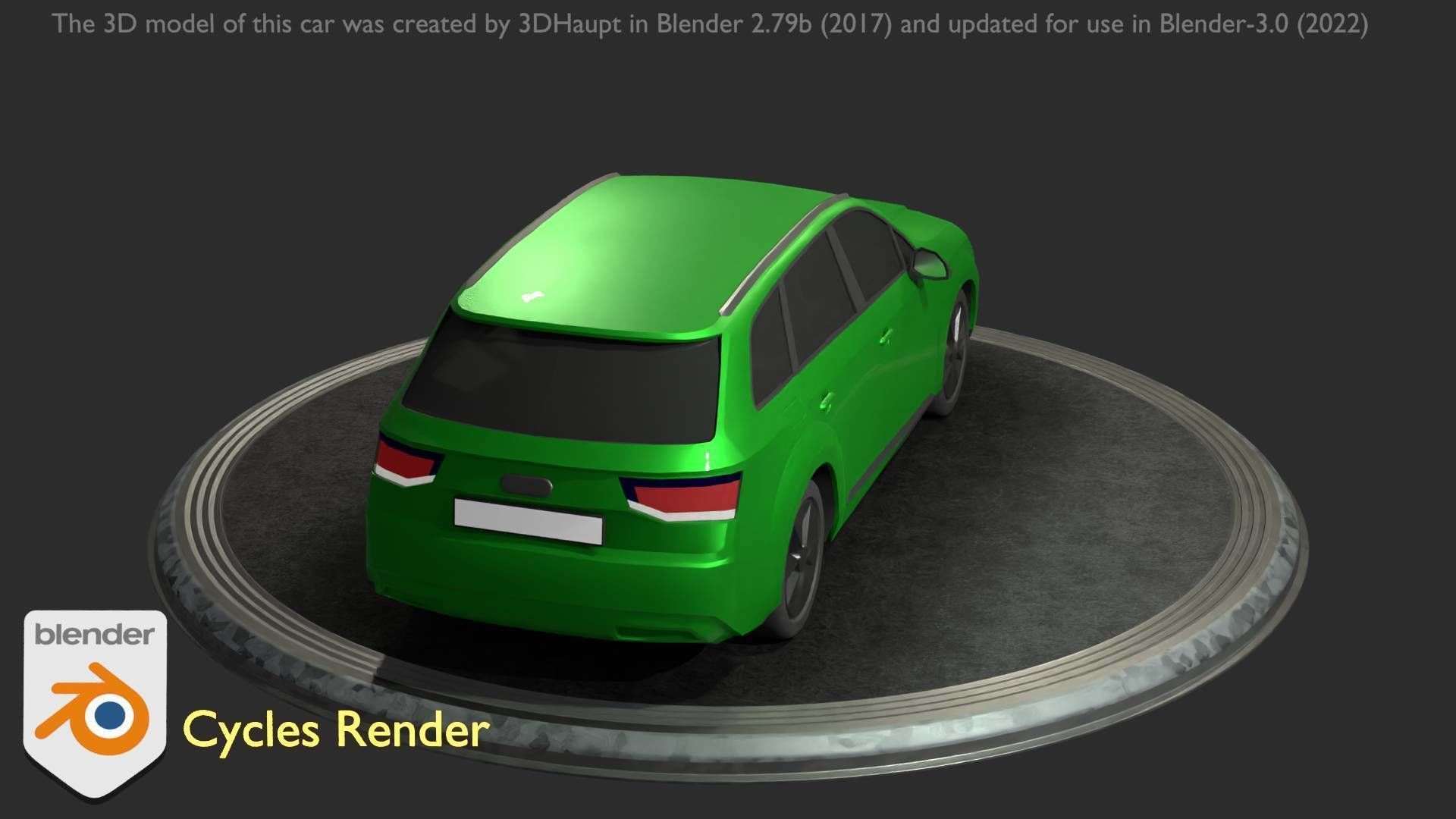 City Car 46 SUV Type-B Green Low-poly 3D model_27
