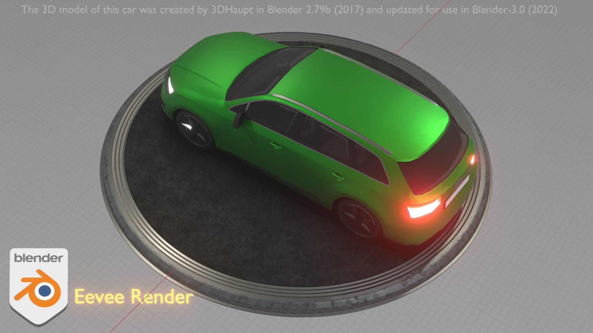 City Car 46 SUV Type-B Green Low-poly 3D model_38